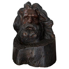 Antique Rosewood Carved Figure of Fisherman
