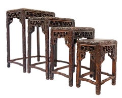 Antique Rosewood Chinese Nesting Tables set of 4
