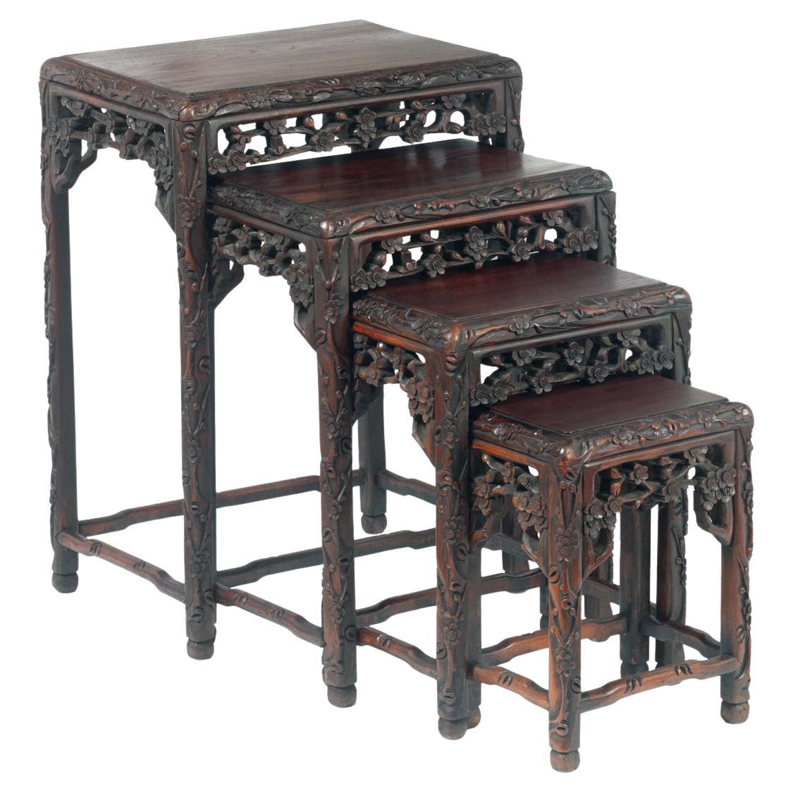 Antique Rosewood Chinese Nesting Tables set of 4