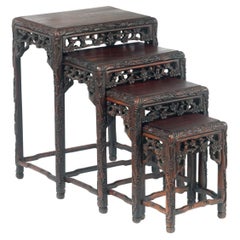 Antique Rosewood Chinese Nesting Tables set of 4