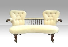 Antique Rosewood Deep Buttoned Settee Of Small Proportions