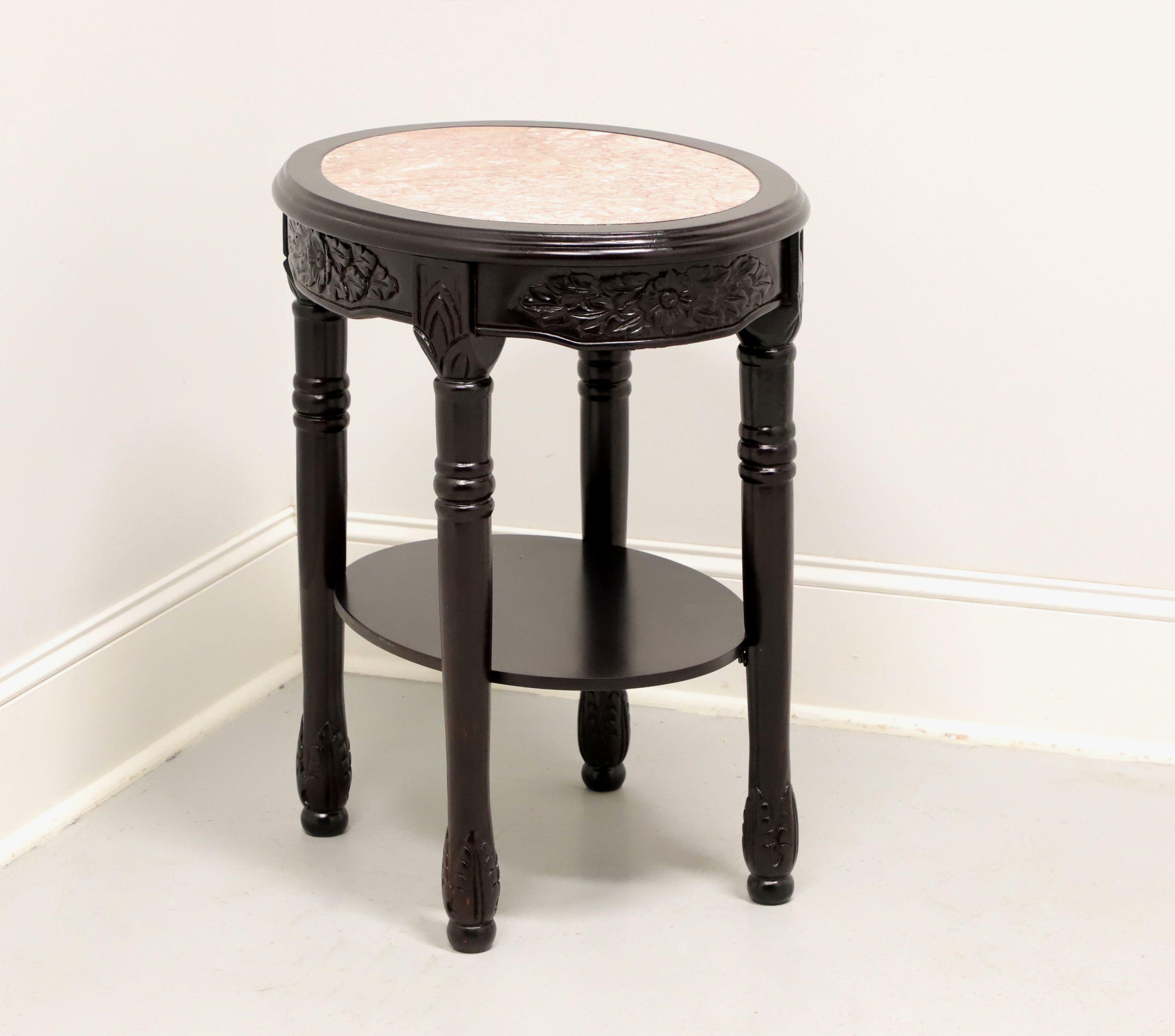 Antique Rosewood Finish Victorian Oval Marble Top Occasional Table - A For Sale 4