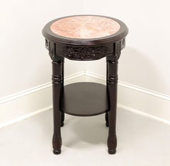 Antique Rosewood Finish Victorian Oval Marble Top Occasional Table - B