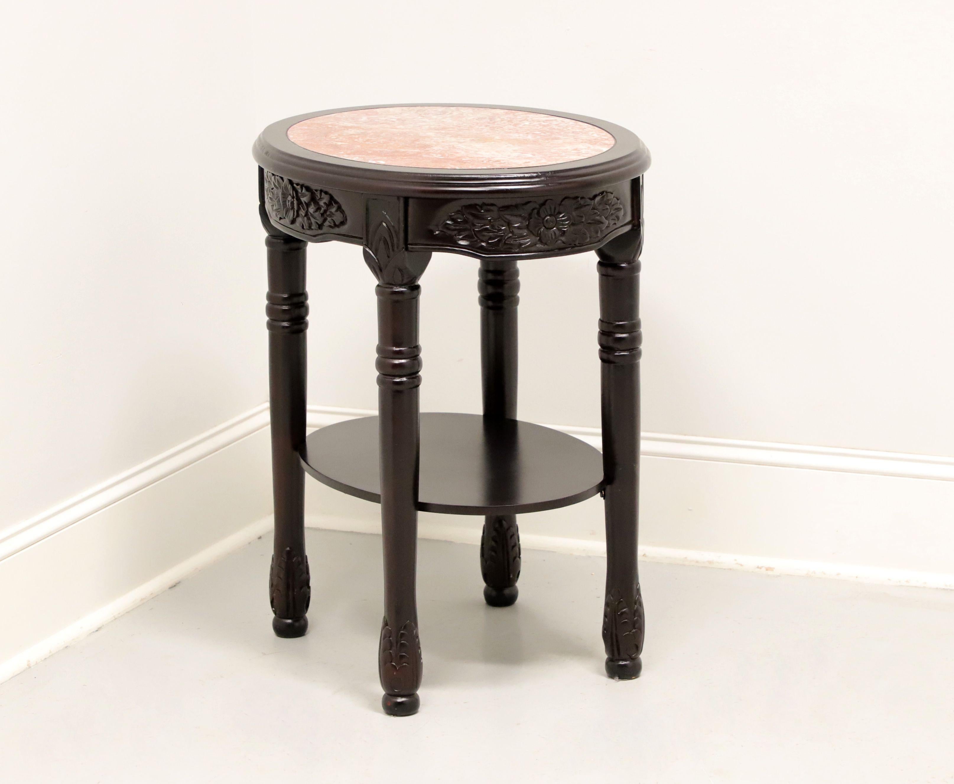 Table d'appoint victorienne à plateau ovale en marbre et finition en bois de rose antique - B en vente 2
