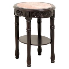Antique Rosewood Finish Victorian Oval Marble Top Occasional Table - B