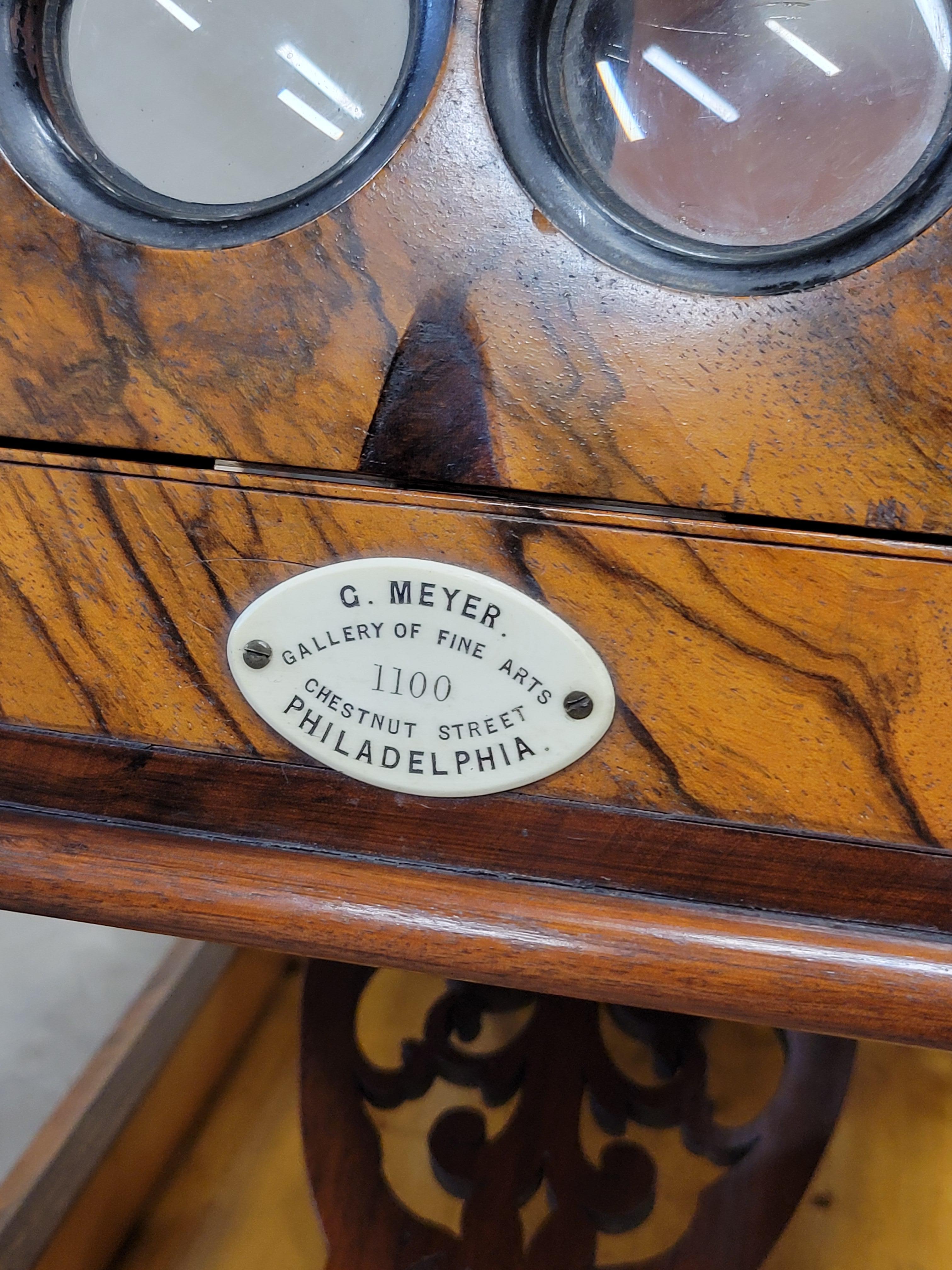 19th Century Antique Rosewood Folding Stereoscope Viewer - Philadelphia Gallery of Fine Arts For Sale