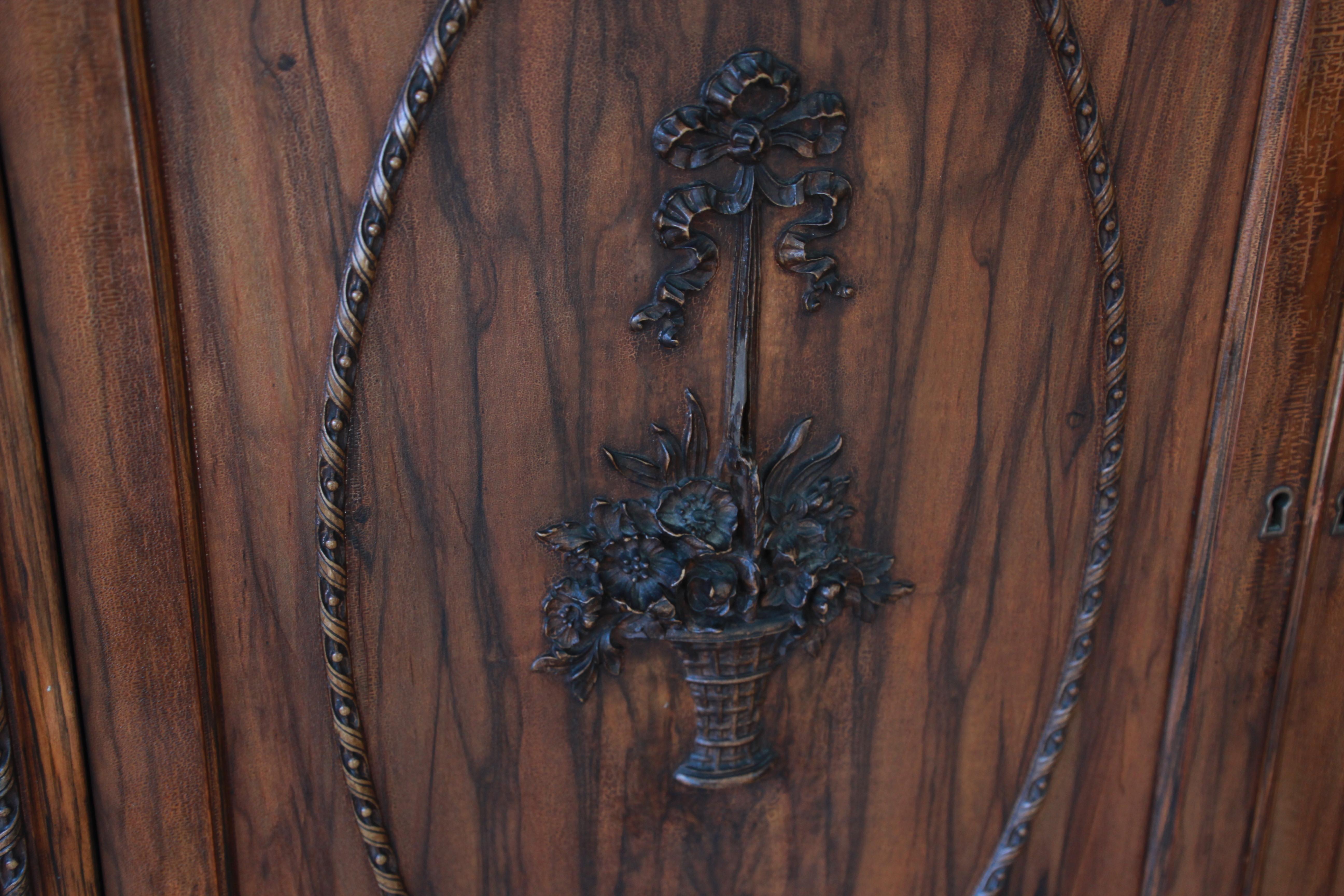 Antique Rosewood French Carved Chifferobe 3