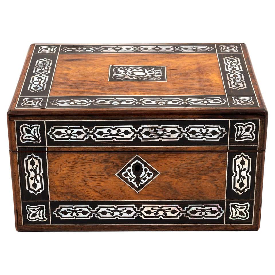 Antique Writing Box with Mother of Pearl Inlay For Sale at 1stDibs