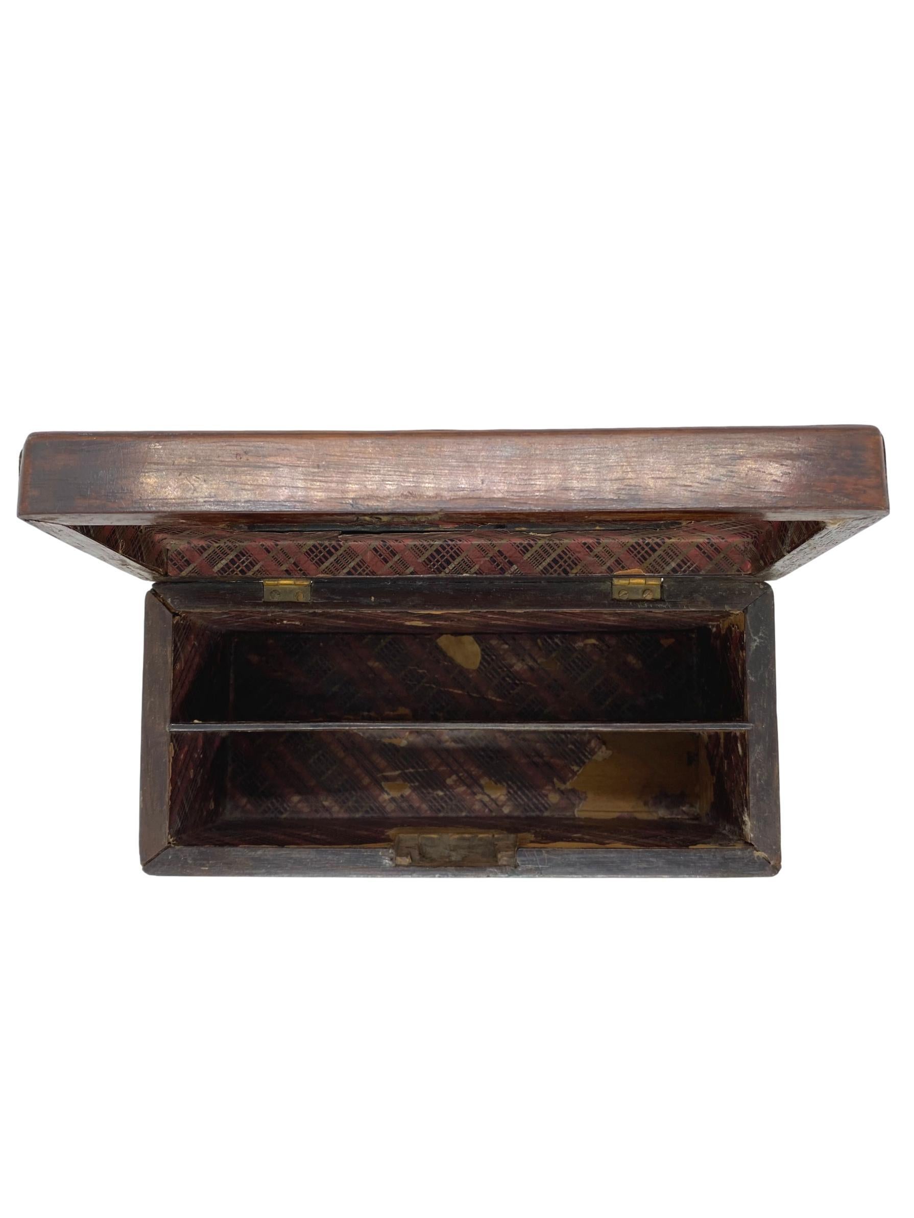 Antique Rosewood Letter Box with Mother-of-Pearl Plaques, English, ca. 1860 3