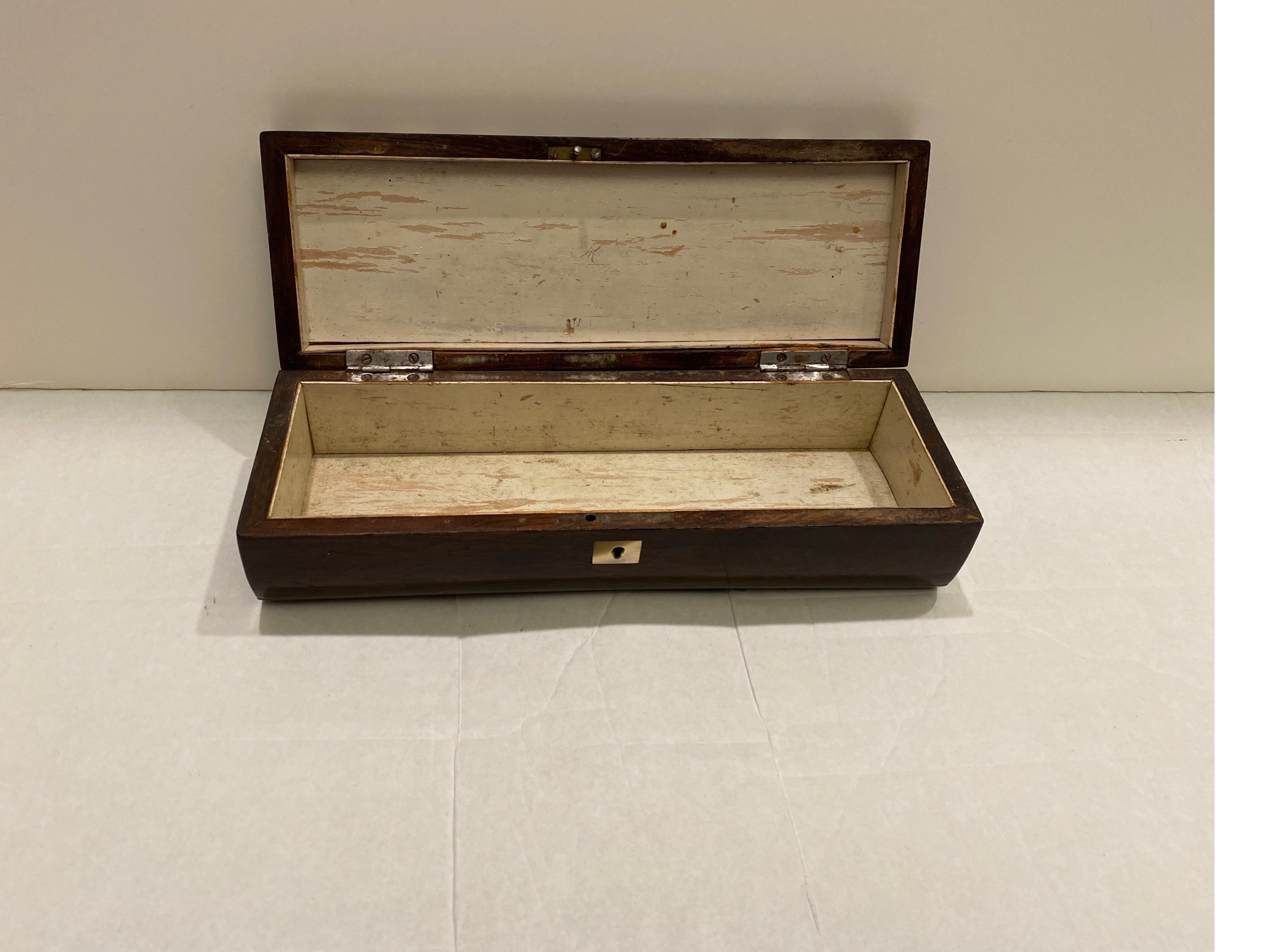 Antique Rosewood Mother of Pearl and Silver Inlaid Box 2