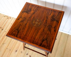 Antique Rosewood Side Table Lamp Table Edwardian Decorative Inlaid Early 20th C.