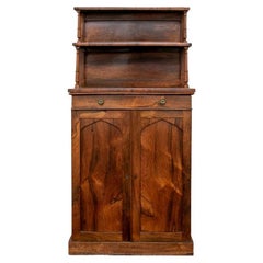 Antique Rosewood Tiered Server Cabinet