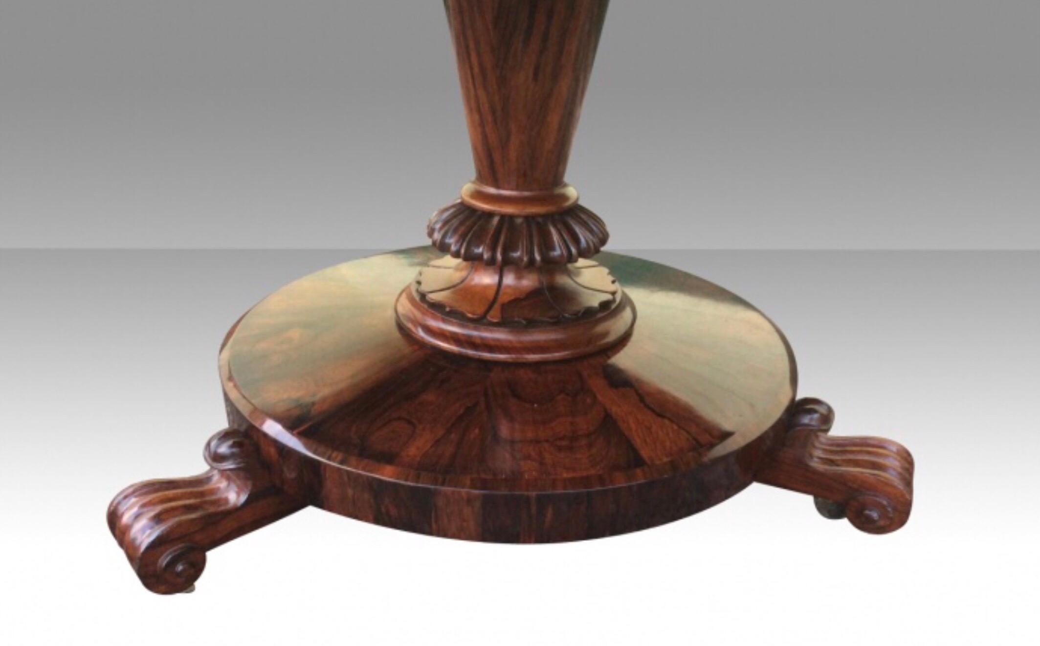 European Antique Rosewood Tilt Top Circular Centre Table / Dining Table /Hall Table For Sale