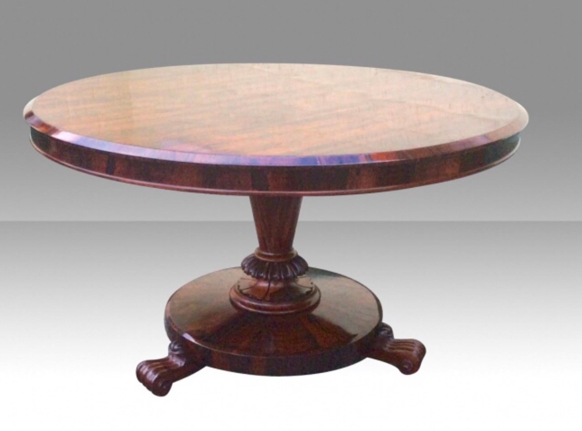 Antique Rosewood Tilt Top Circular Centre Table / Dining Table /Hall Table In Good Condition For Sale In Antrim, GB