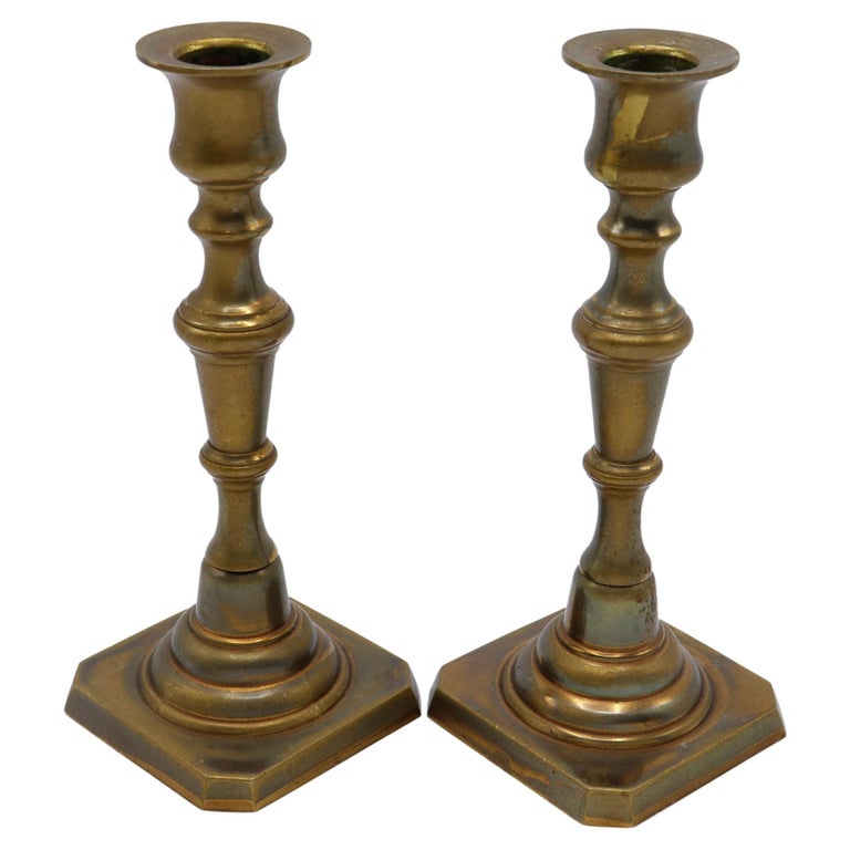 Antique Rostand Brass Candlesticks, a Pair For Sale at 1stDibs |  identifying georgian brass candlesticks, vintage brass candlesticks