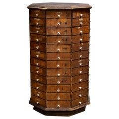 Antique Rotating Hardware Store Screw and Bolt Cabinet c.1900