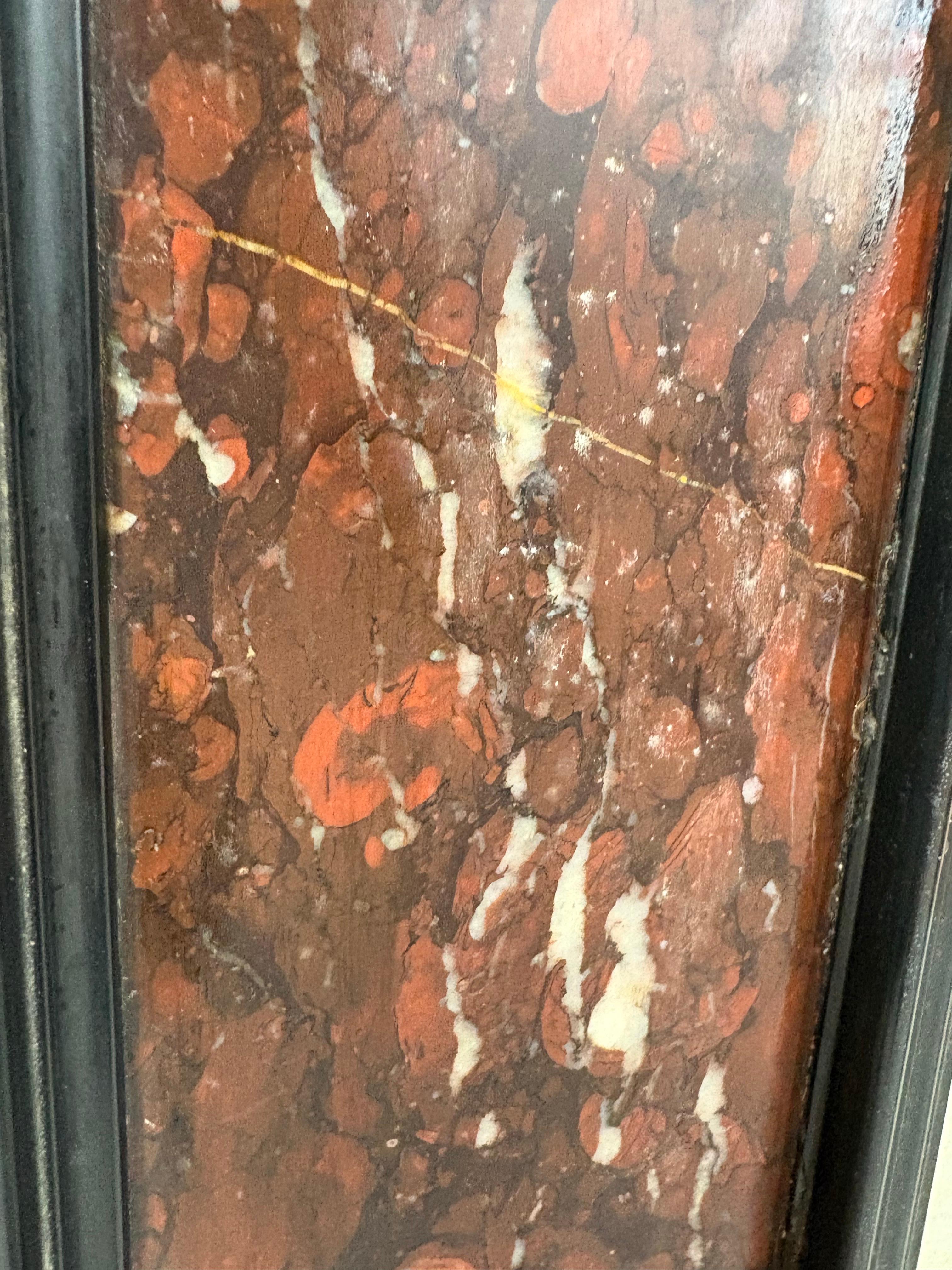 Antique rouge marble and ebonized mirror For Sale 6