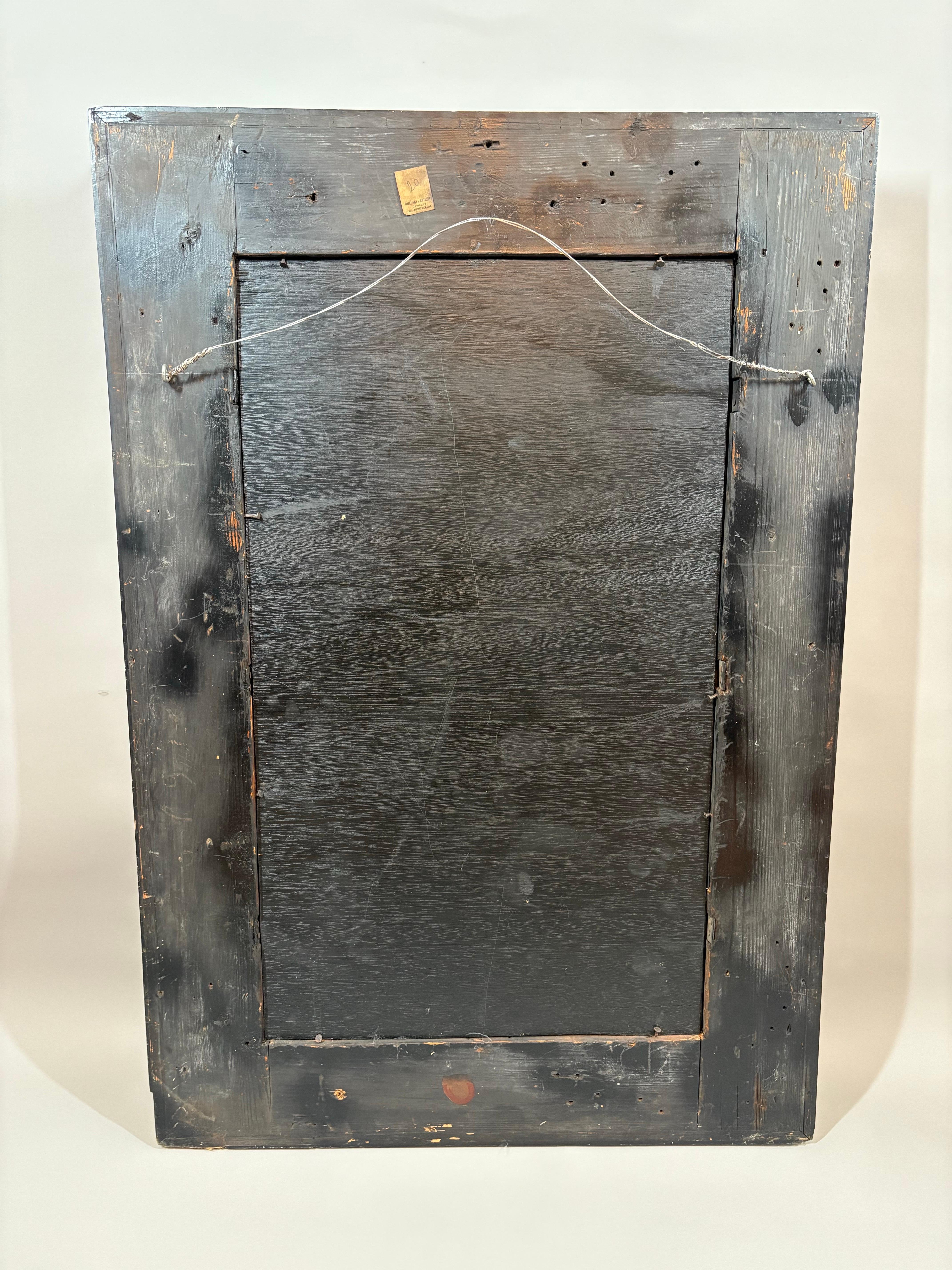 Antique rouge marble and ebonized mirror For Sale 9