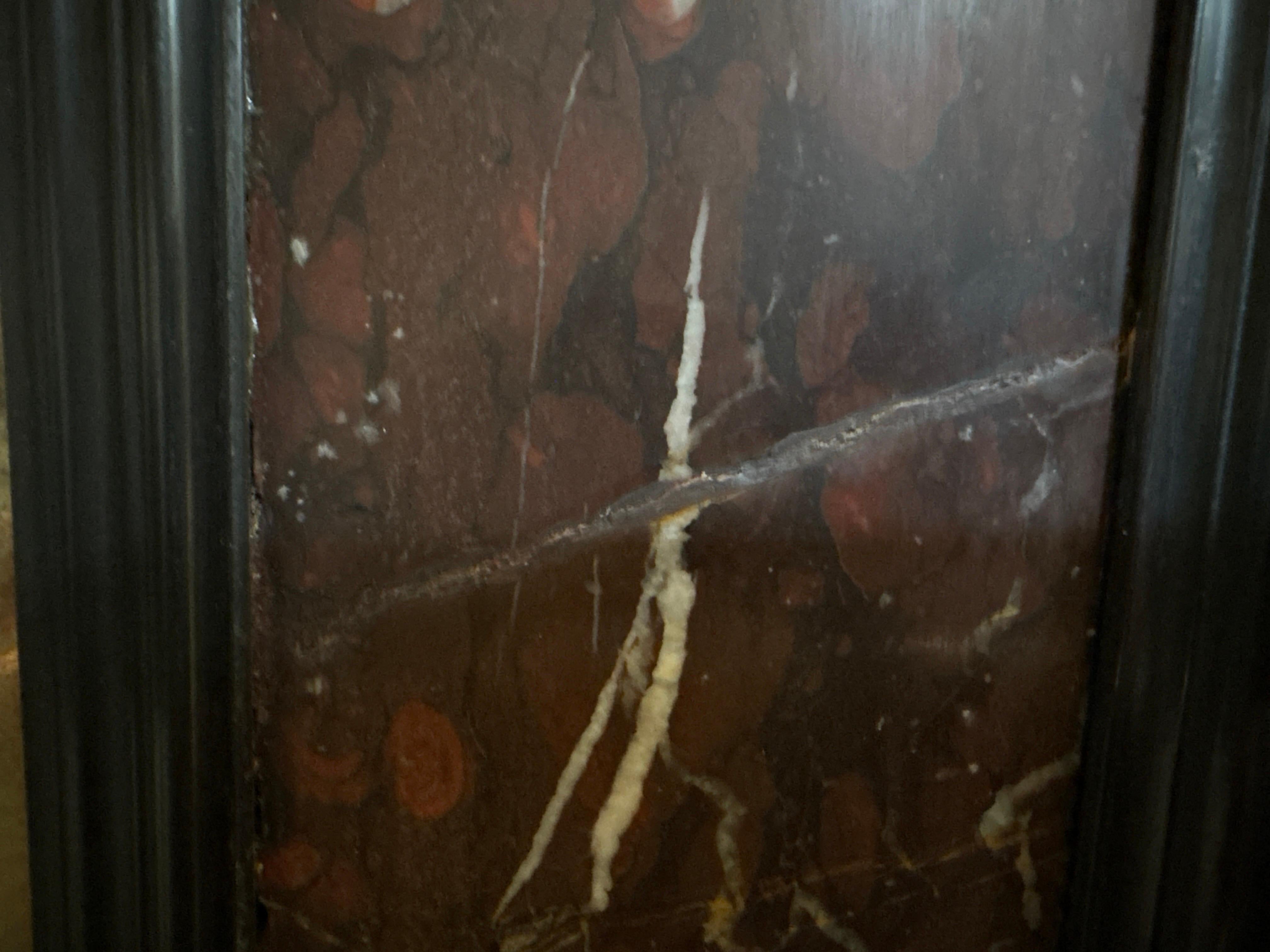 Antique rouge marble and ebonized mirror For Sale 10