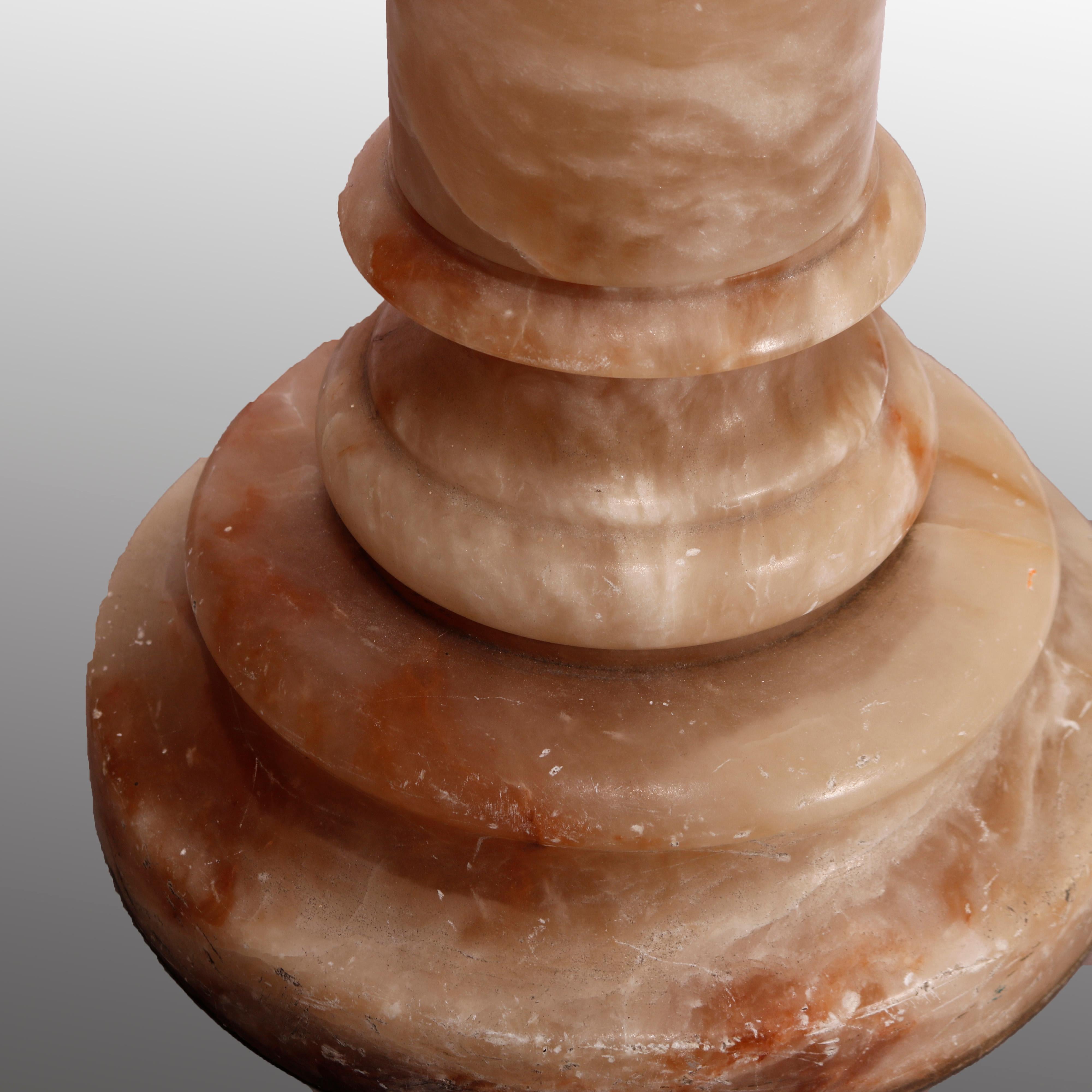 Antique Rouge Marble Doric Sculpture Display Pedestal, Circa 1890 4