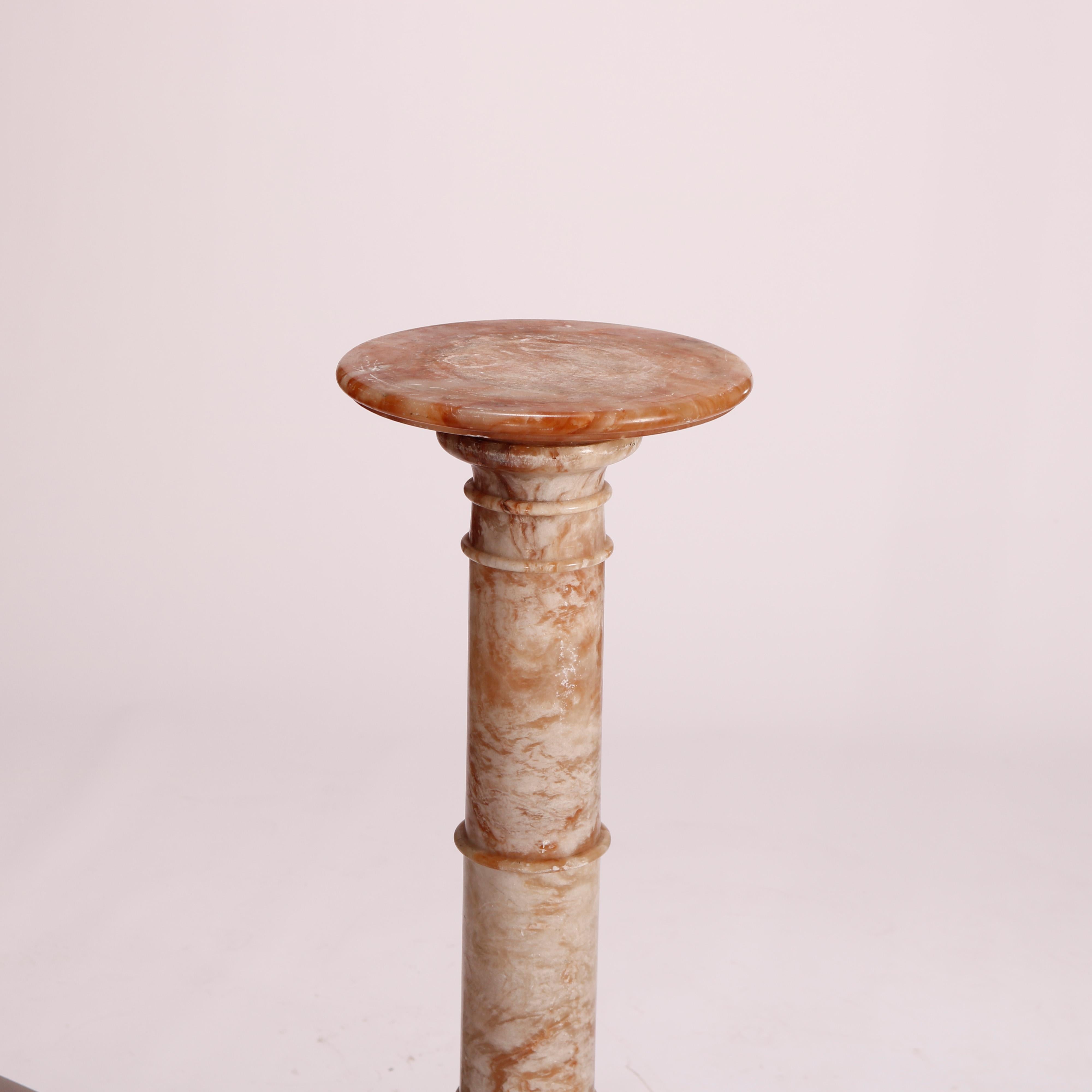 Antique Rouge Marble Doric Sculpture Display Pedestal, Circa 1890 In Good Condition In Big Flats, NY