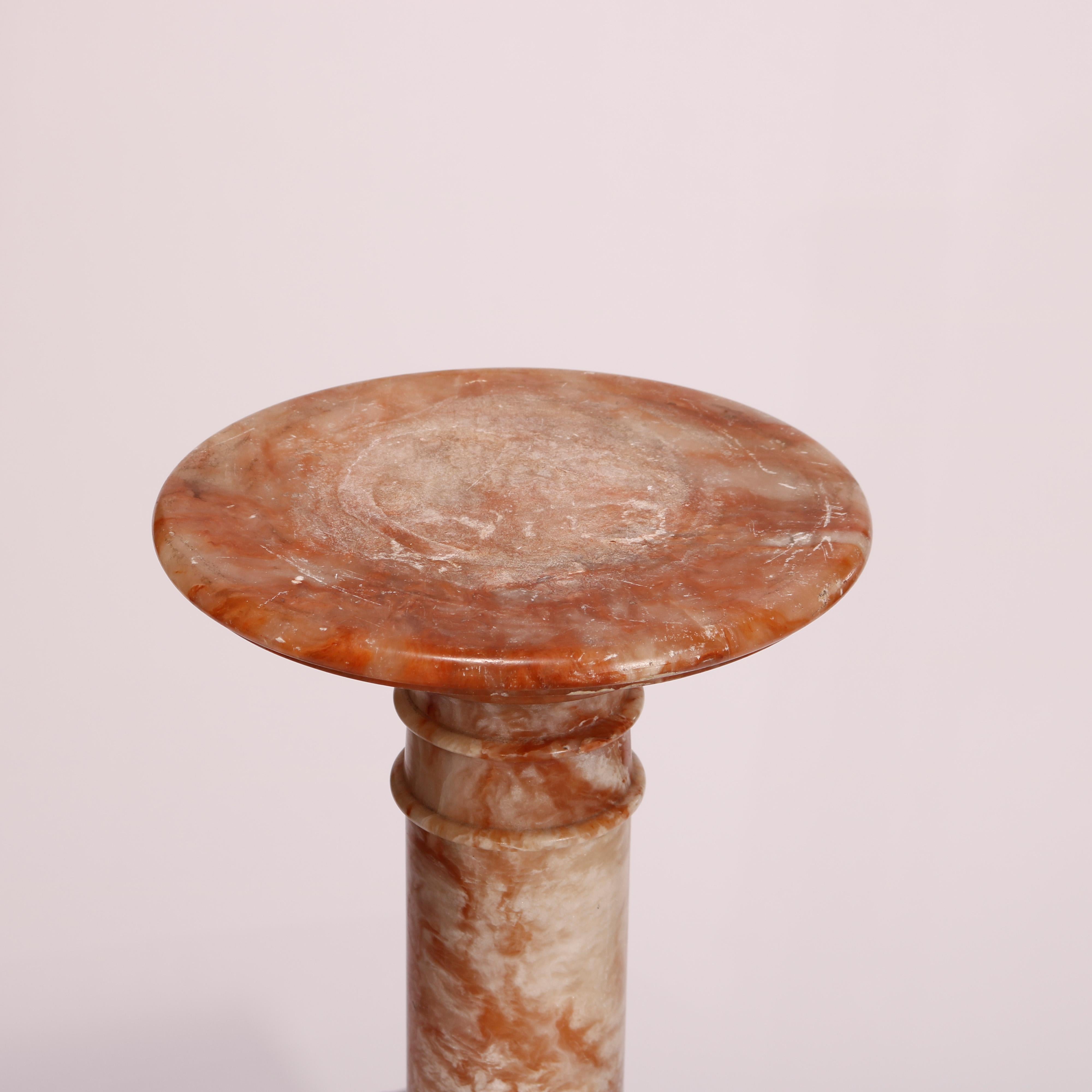 19th Century Antique Rouge Marble Doric Sculpture Display Pedestal, Circa 1890
