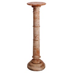 Antique Rouge Marble Doric Sculpture Display Pedestal, Circa 1890