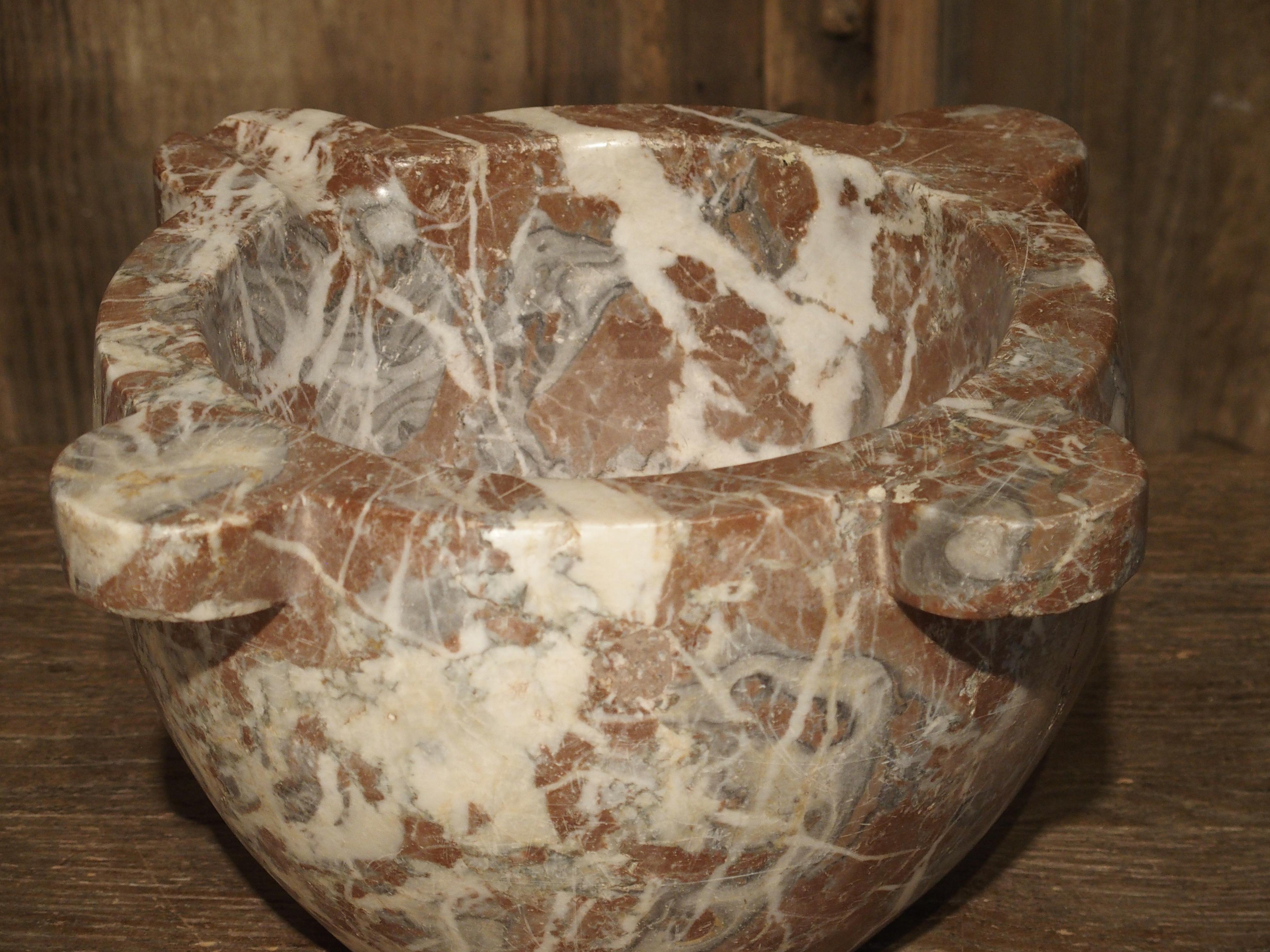 Antique Rouge Marble Mortar from France, Mid-1800s 6