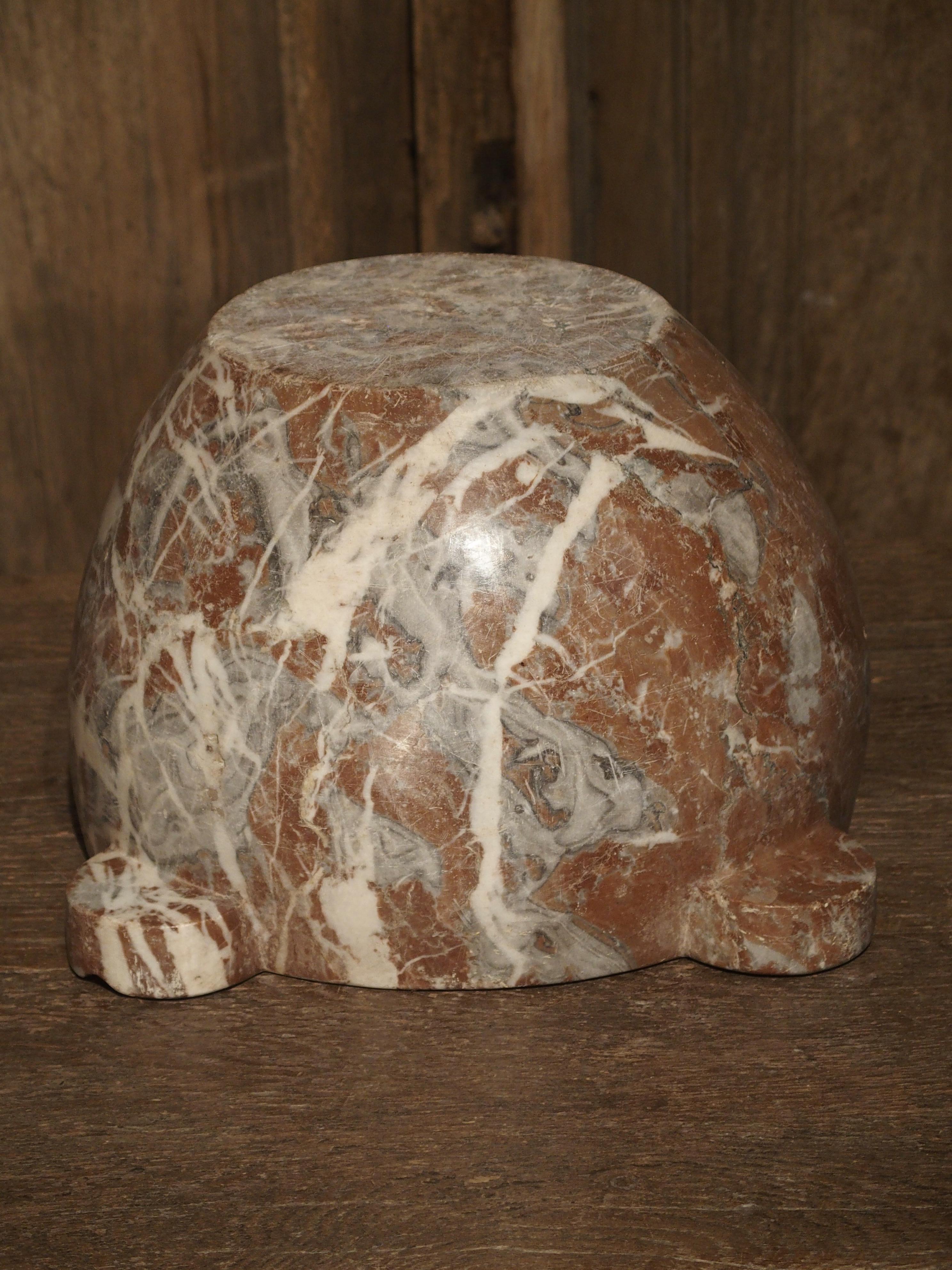 Antique Rouge Marble Mortar from France, Mid-1800s 8