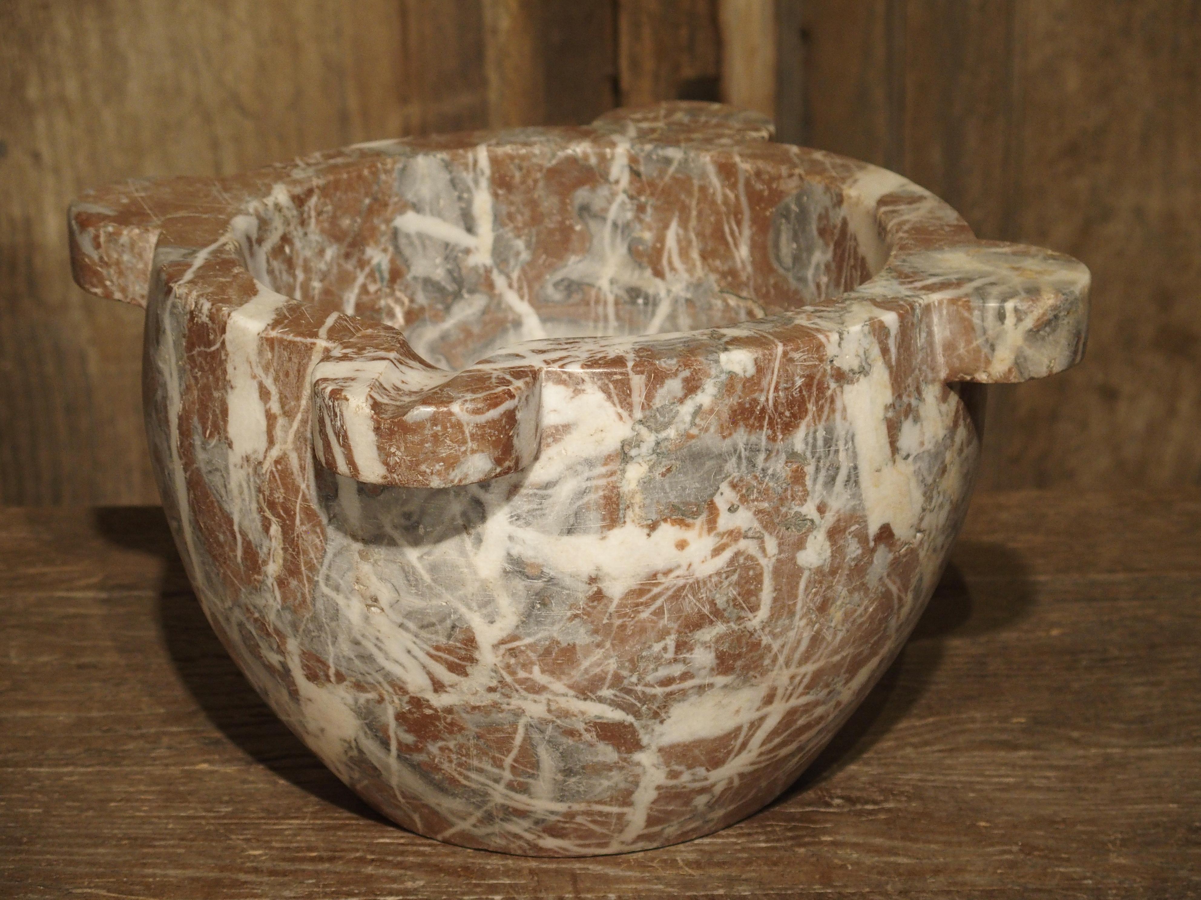 Antique Rouge Marble Mortar from France, Mid-1800s 10