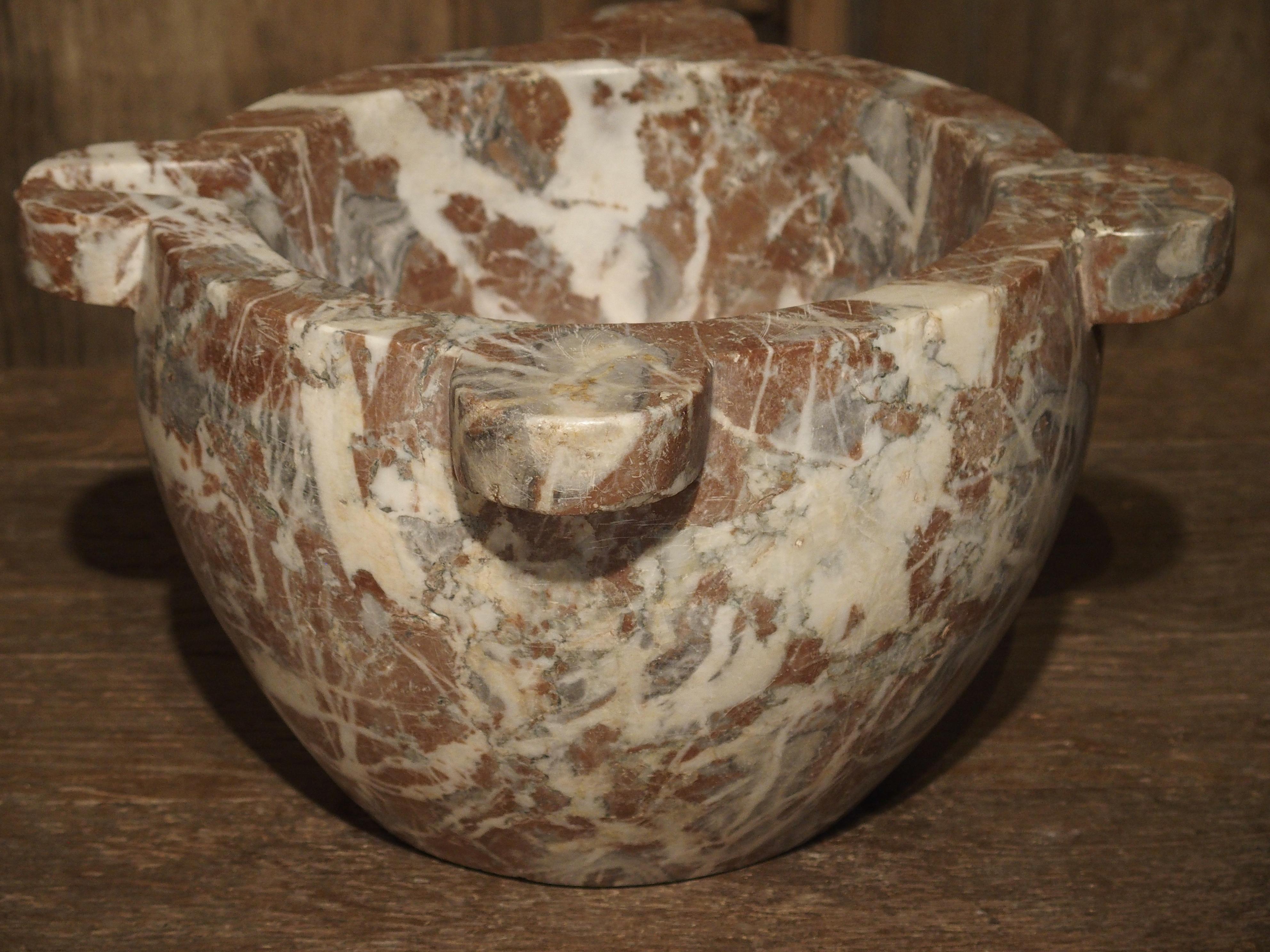 Antique Rouge Marble Mortar from France, Mid-1800s 3