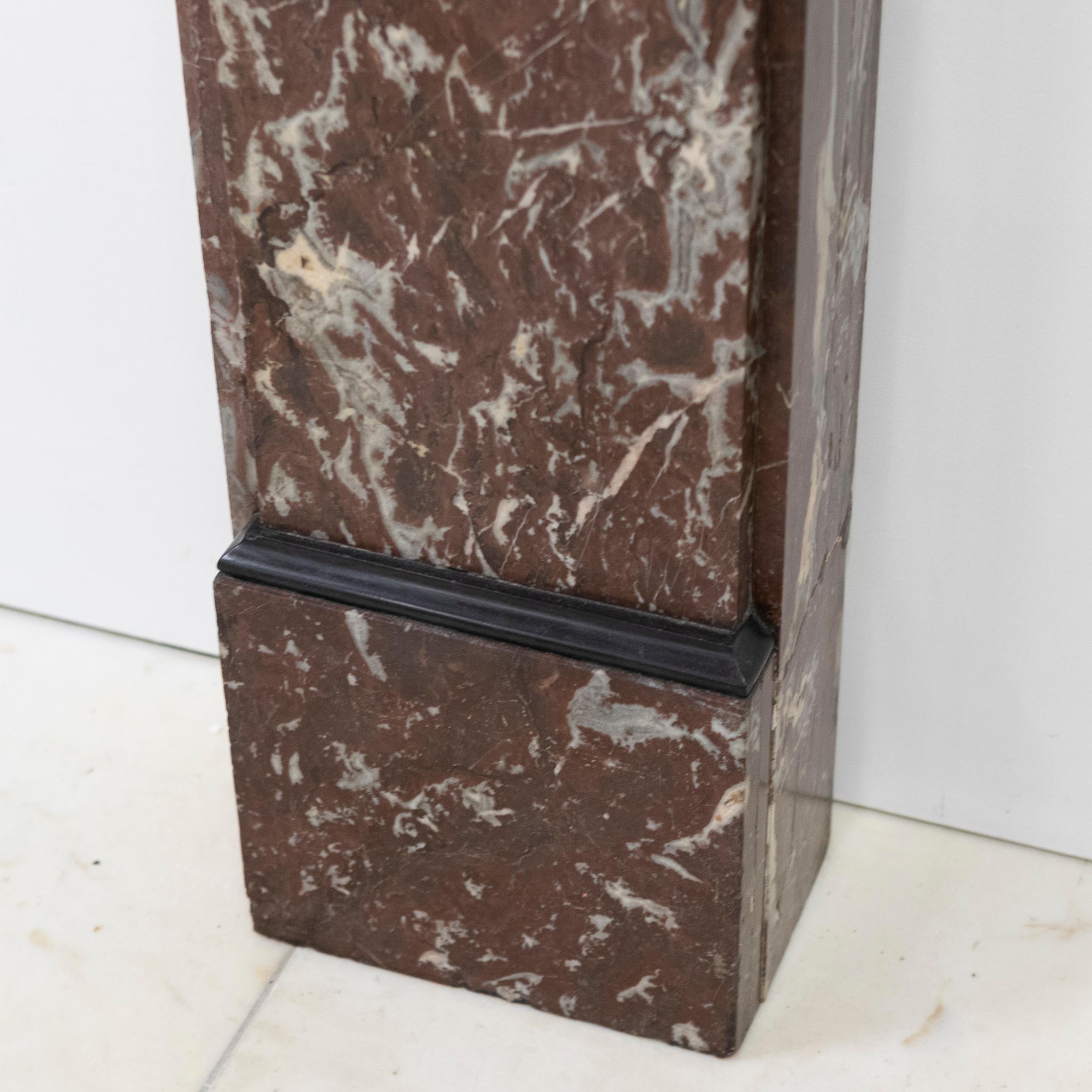 Antique Rouge Royal Marble Fireplace Surround For Sale 5