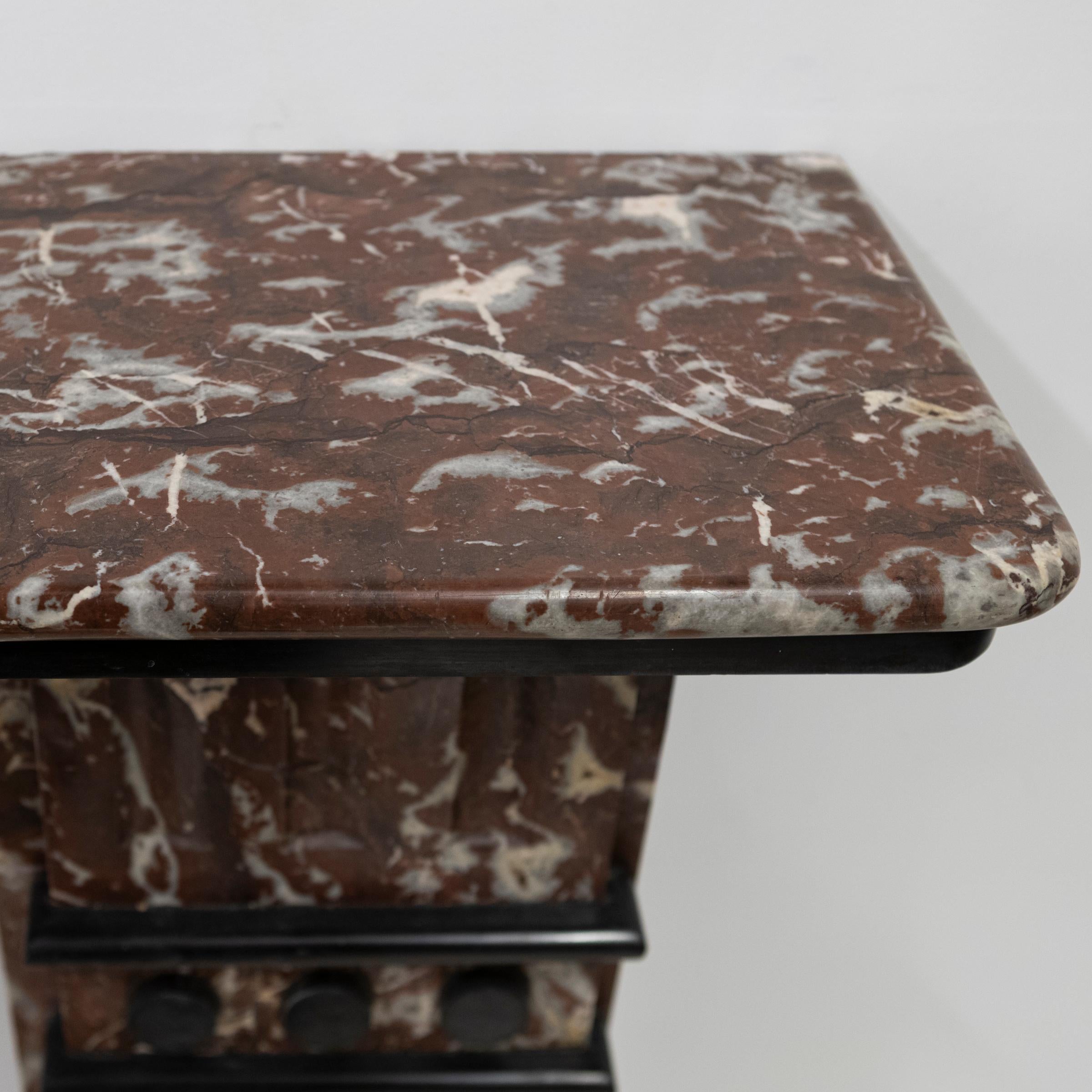 Antique Rouge Royal Marble Fireplace Surround For Sale 12