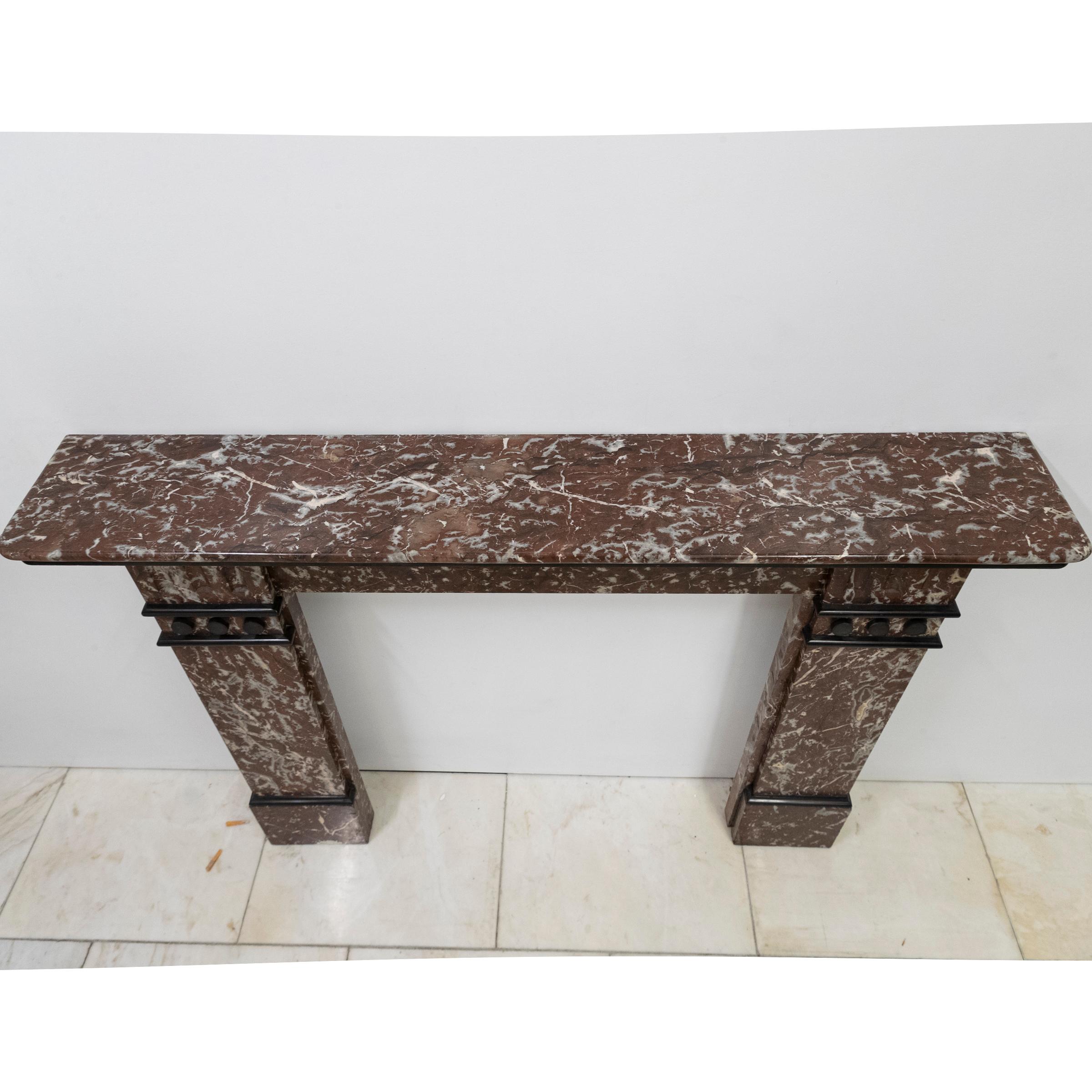 Antique Rouge Royal Marble Fireplace Surround For Sale 15