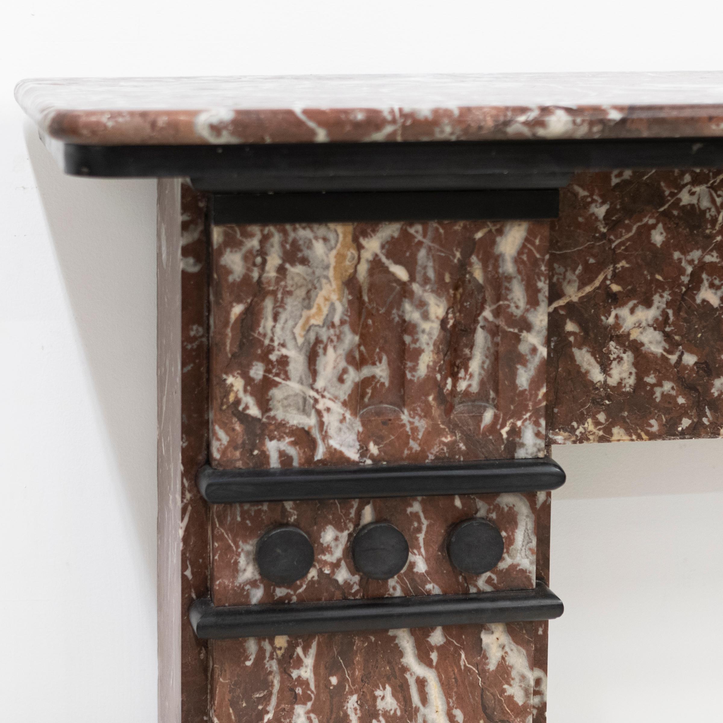 Edwardian Antique Rouge Royal Marble Fireplace Surround For Sale