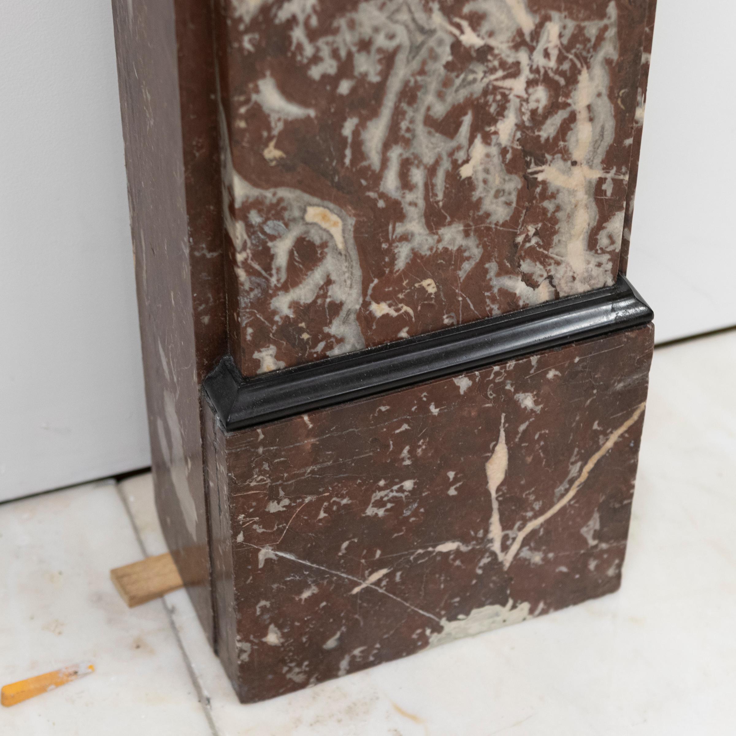 20th Century Antique Rouge Royal Marble Fireplace Surround For Sale