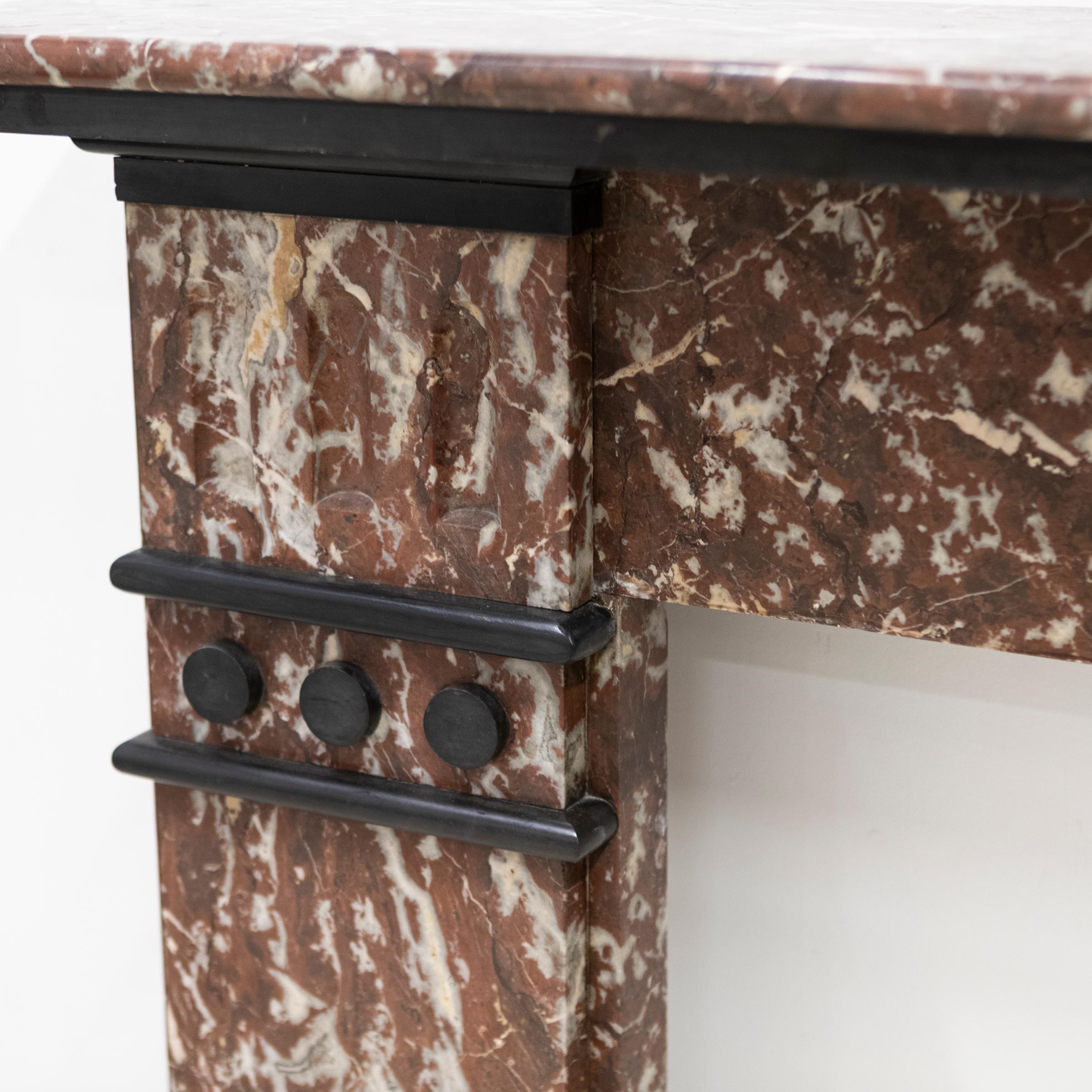 Antique Rouge Royal Marble Fireplace Surround For Sale 2