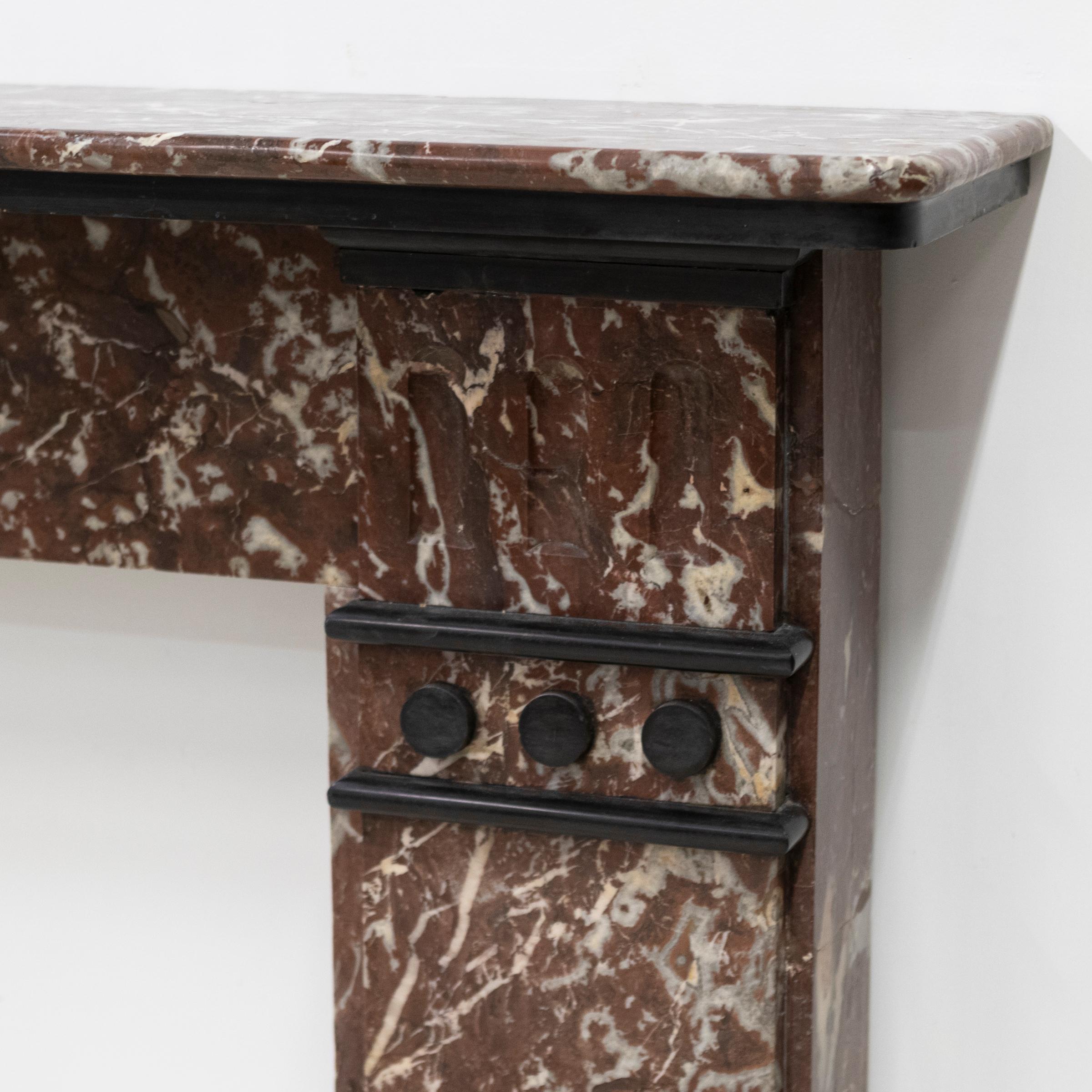 Antique Rouge Royal Marble Fireplace Surround For Sale 3