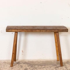 Antique Rough Hewn Console Table with Splayed Peg Legs