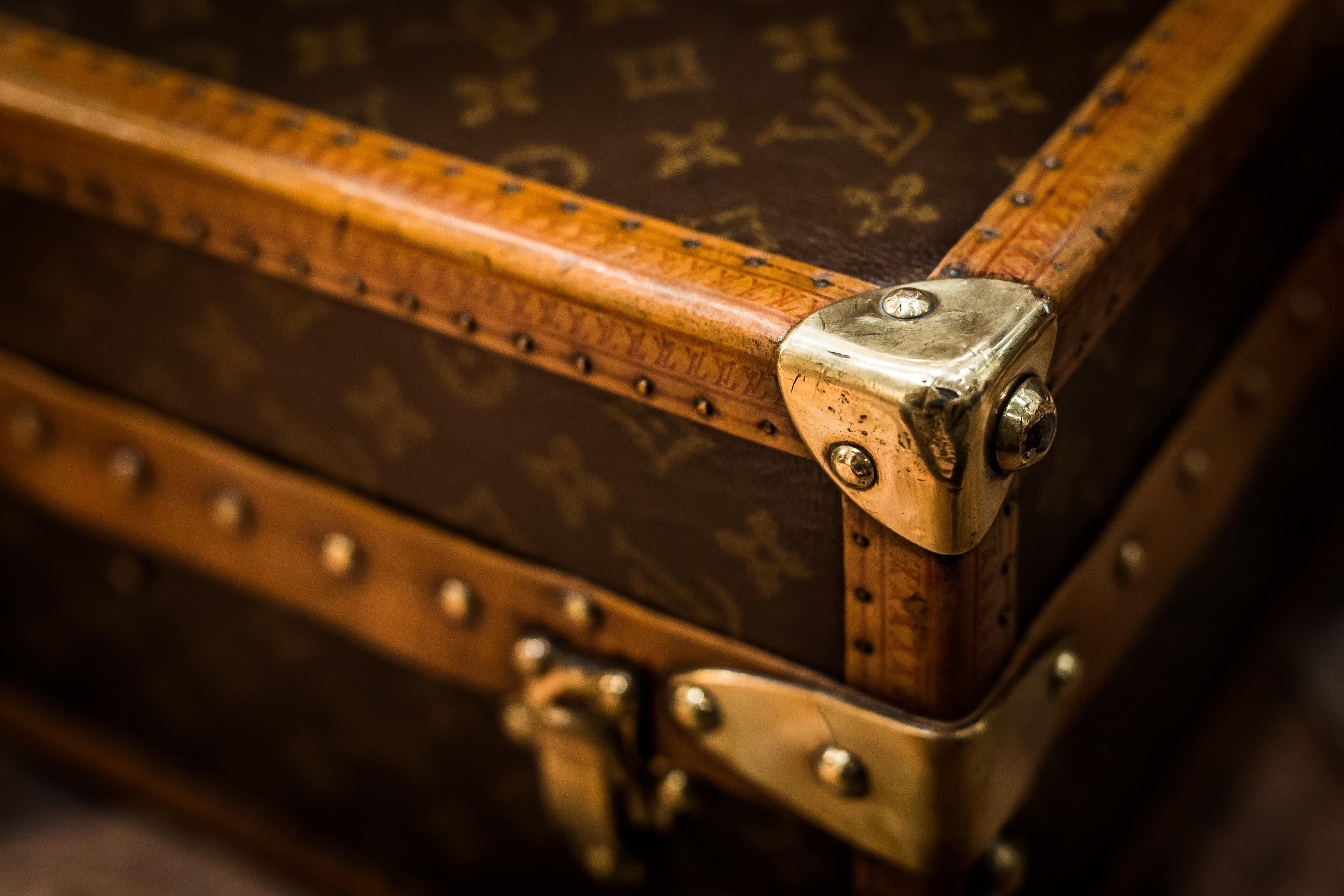 European Antique Roulette Wheel Fitted into a 1950s Louis Vuitton Case For Sale