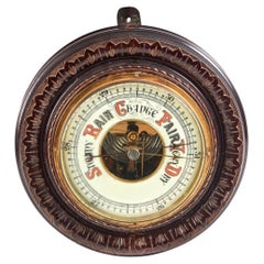Barometro da parete aneroide rotondo antico