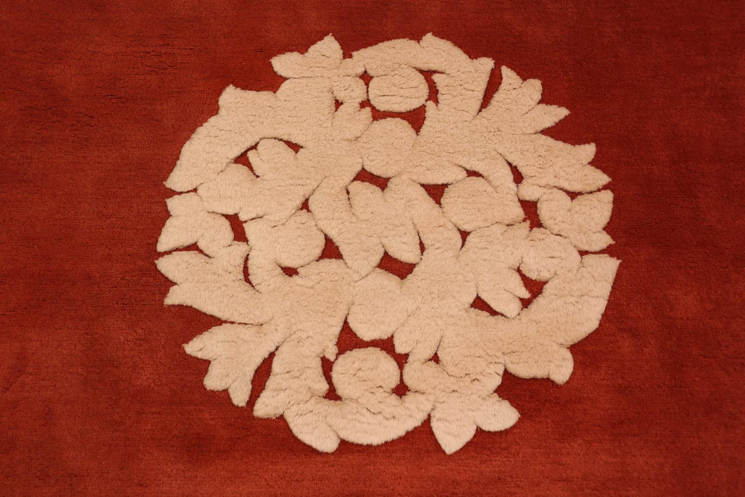 French Antique Round Art Deco Carpet by Leleu