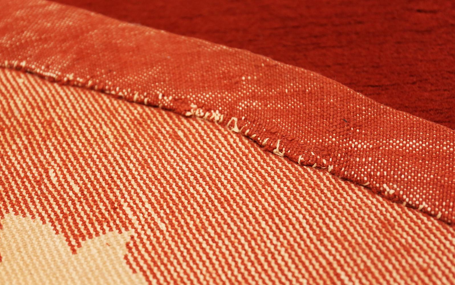 Wool Antique Round Art Deco Carpet by Leleu