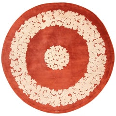 Antique Round Art Deco Carpet by Leleu