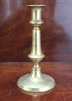 Antique Round Base Brass Candlestick, English, 19th Century