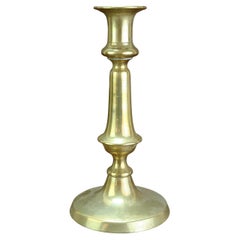Antique Round Base Brass Candlestick, English, 19th Century