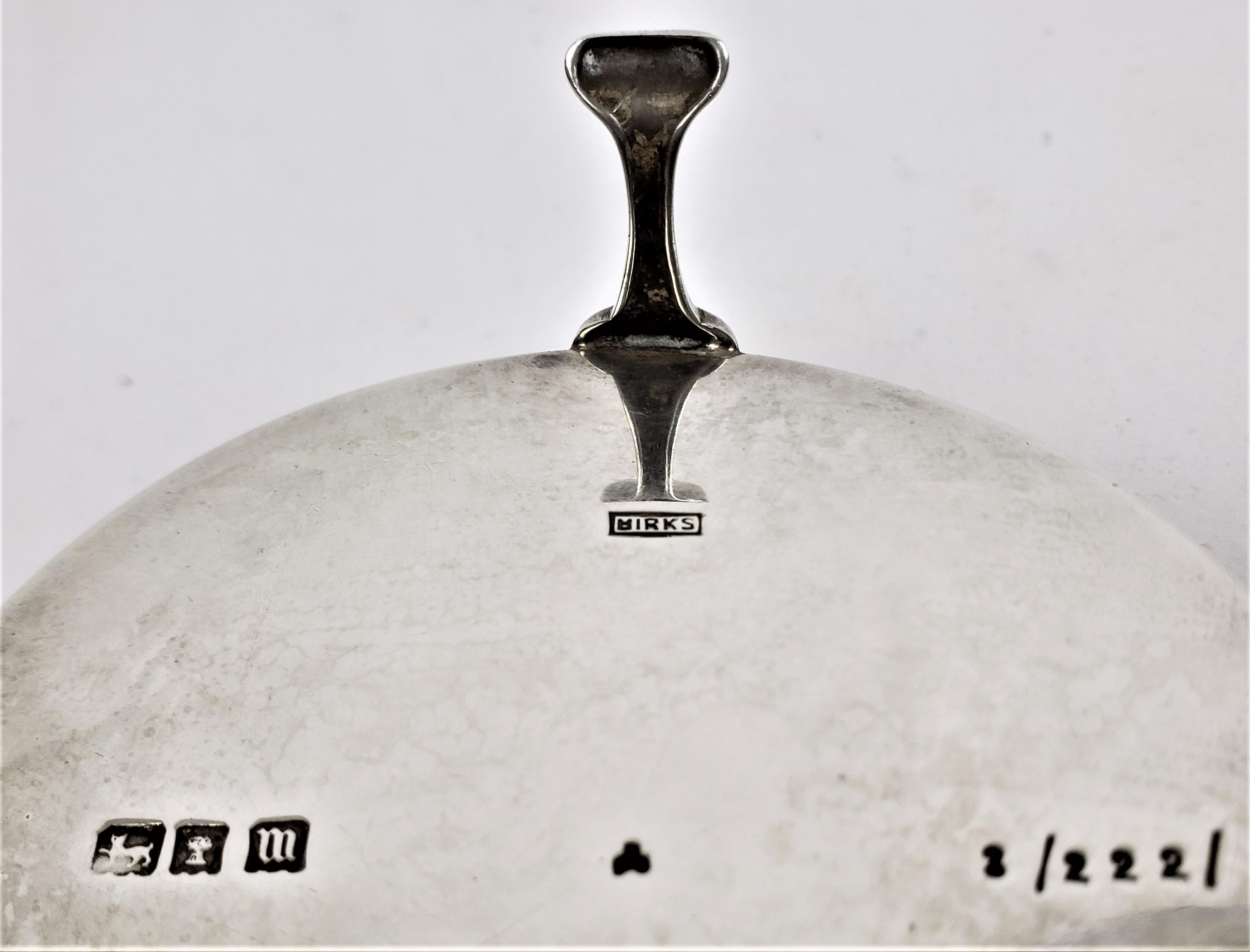 Antiker runder Birken-Sterlingsilber-Schmuckkästchen mit Fuß, Ring oder Trinkettenschachtel im Angebot 8