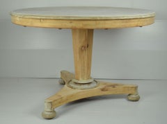 Antique Round Bleached Mahogany and Pine Breakfast Table