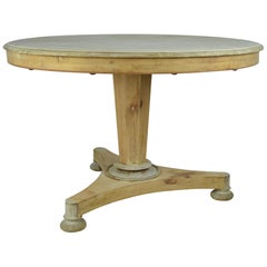 Antique Round Bleached Mahogany and Pine Breakfast Table