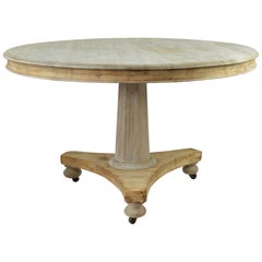  Antique Round Bleached Mahogany Breakfast Table, English, circa 1835